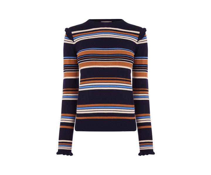 Oasis Betty Stripe Frill Jumper
