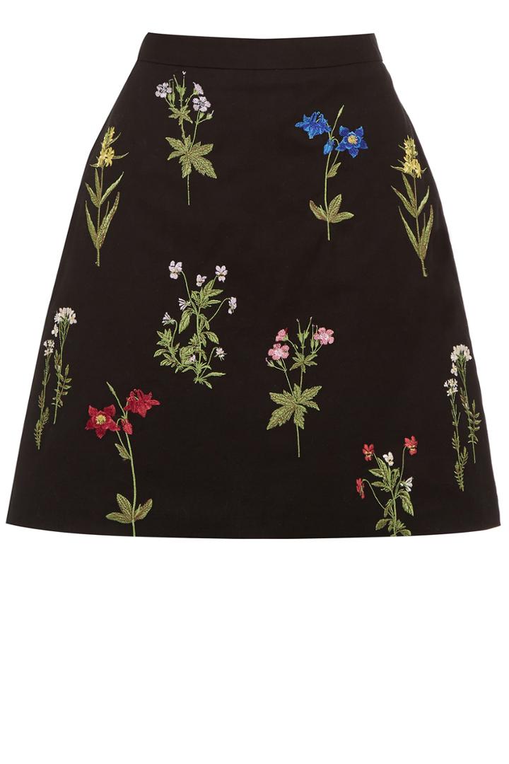 Oasis Embroidered A Line Skirt