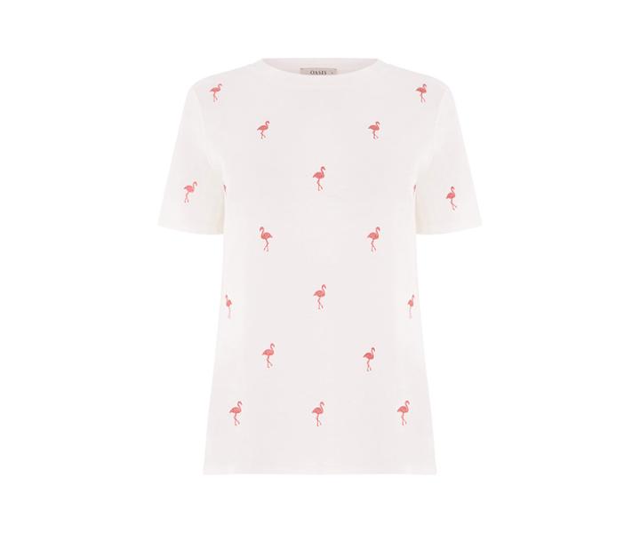 Oasis Glitter Flamingo Tee