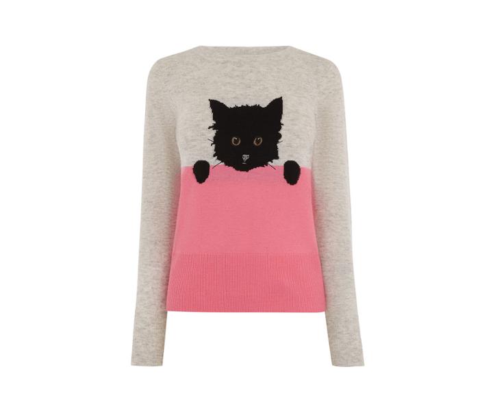 Oasis Shadow Cat Jacquard Jumper