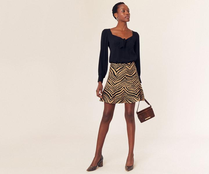 Oasis Taya Tiger Flippy Skirt