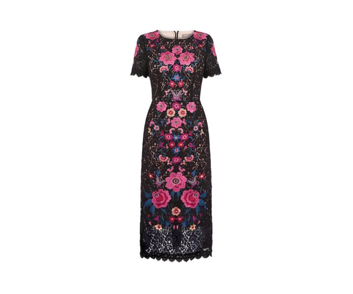 Oasis Embroidered Lace Pencil Dress