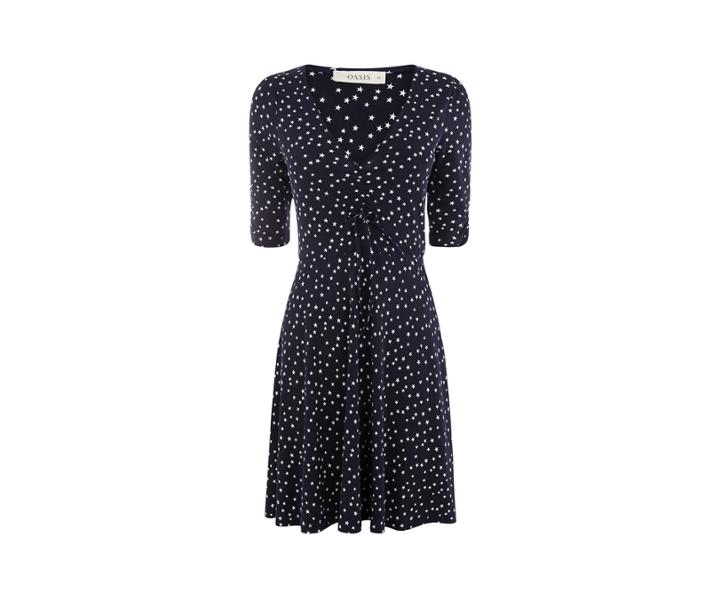 Oasis Star Rouched Tea Dress