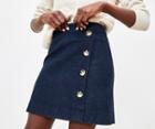 Oasis Side Button Mini Skirt