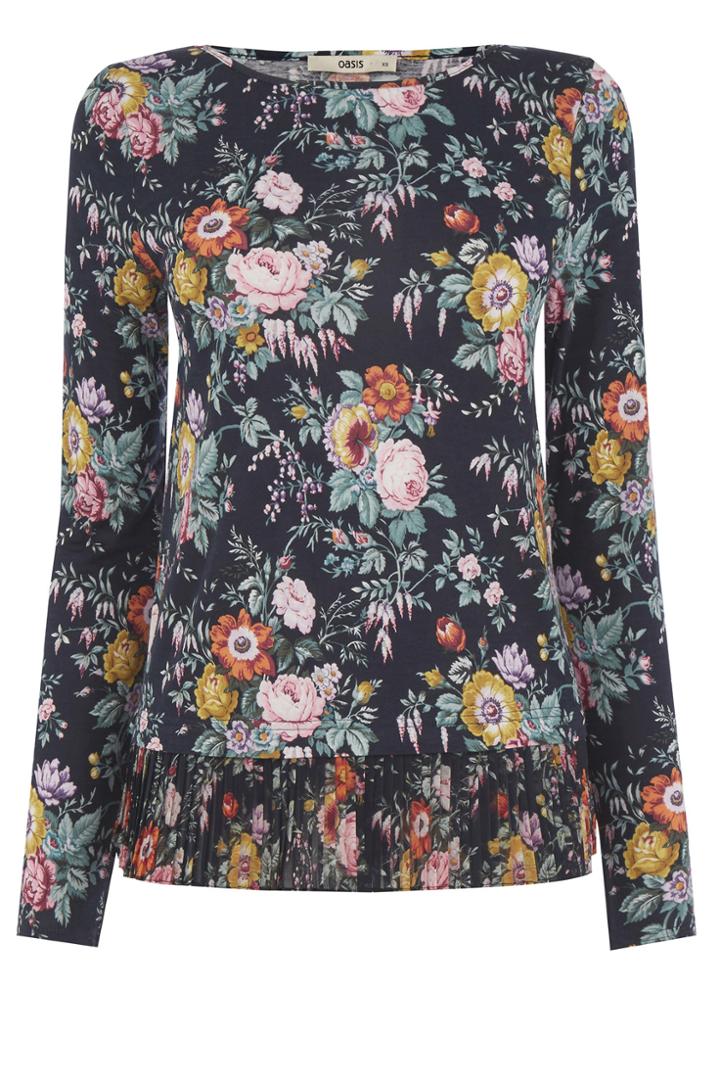 Oasis Fi Fi Floral Pleated Top