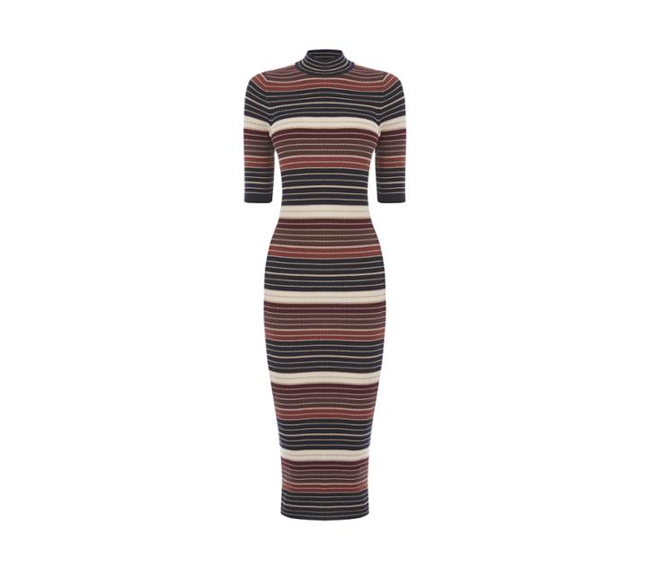 Oasis Stripe Lurex Tube Dress