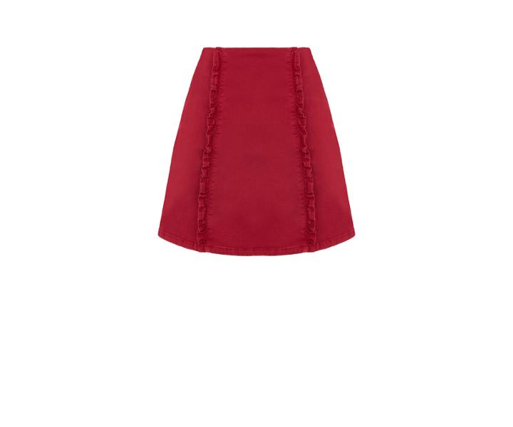 Oasis Denim Ruffle Skirt