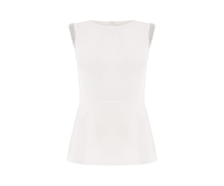 Oasis Embellished Peplum Top