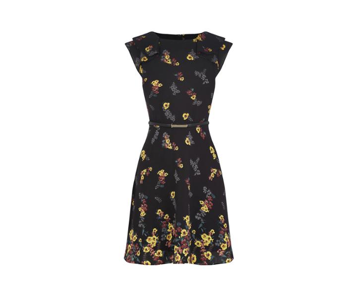 Oasis Floral High Neck Skater Dress