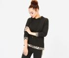 Oasis Leopard Trim Hoodie