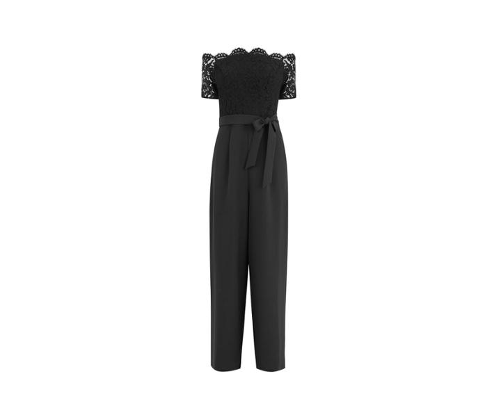 Oasis Lace Bardot Wide Leg Jumpsuit