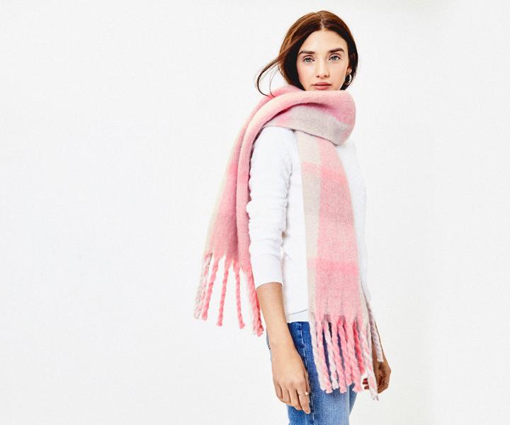 Oasis Neon Pop Cosy Check Scarf