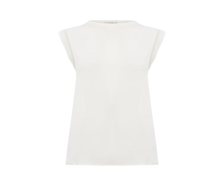 Oasis Plain Embroidered Trim Tee