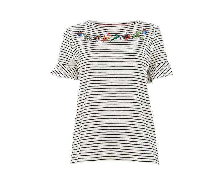 Oasis Zsl Embroidered Stripe Bug Tee