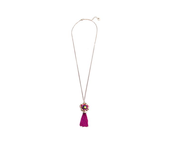 Oasis Floral Tassel Necklace