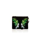 Oasis Palm Bird Embroidered Clutch
