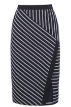 Oasis Stripe Wrap Pencil Skirt
