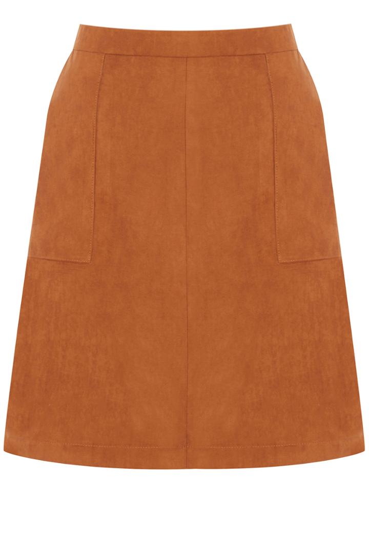 Oasis Isabella Suedette Button Skirt