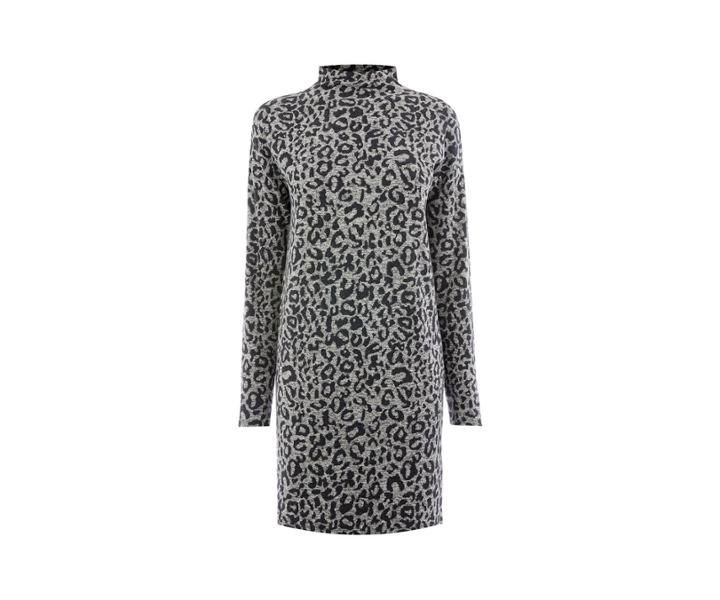 Oasis Animal Funnel Neck Dress