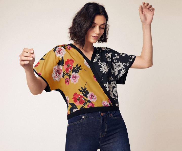 Oasis Avery Scarf Print Top