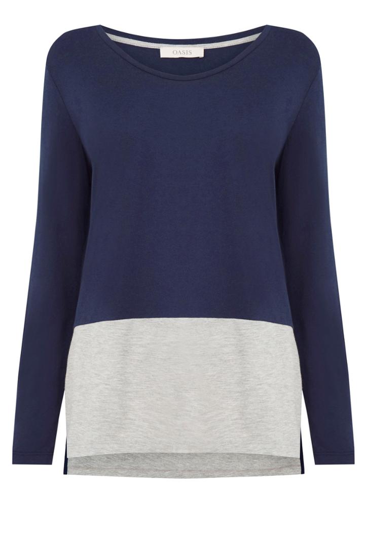 Oasis Colourblock V Neck Top