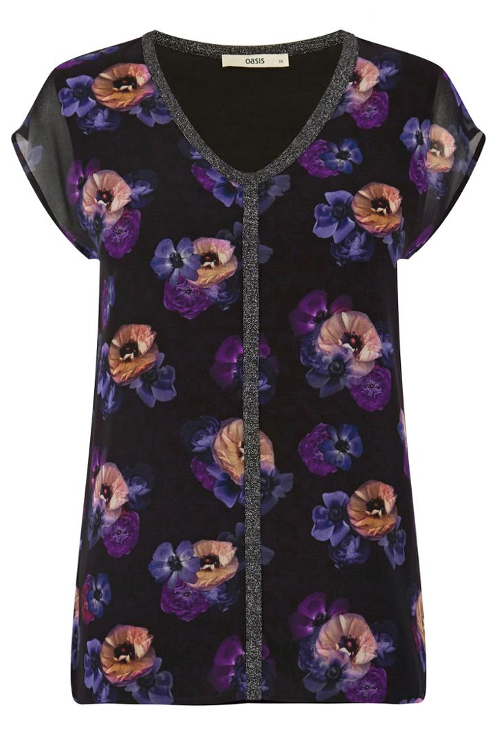 Oasis John Grant Chiffon Overlay Top