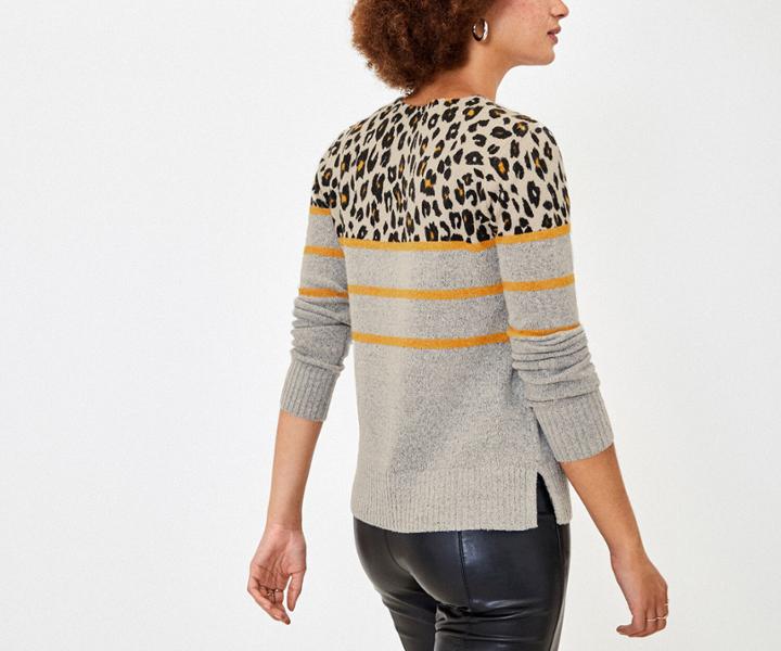 Oasis Animal Stripe Knit Jumper