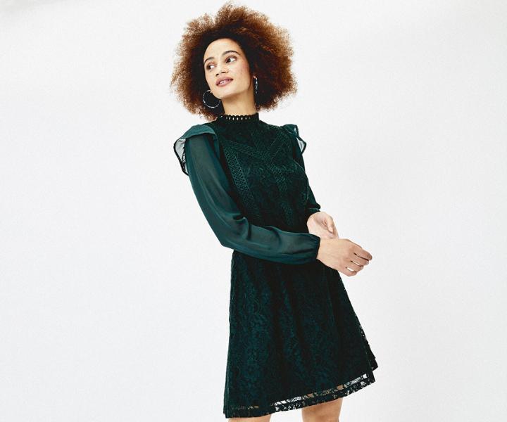 Oasis Lace Blouse Dress