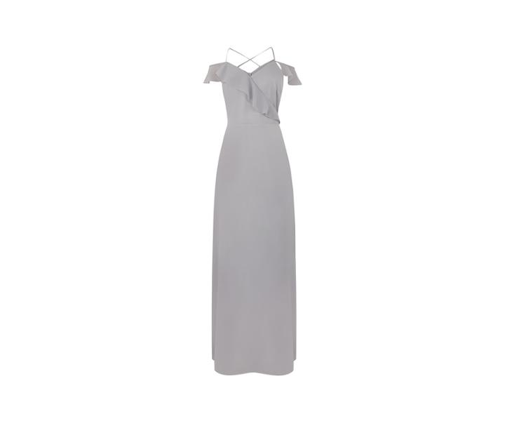 Oasis Ruffle Satin Maxi Dress
