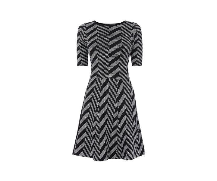 Oasis Geo Print Jacquard Dress