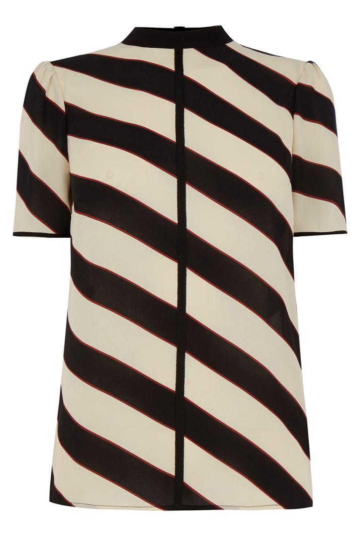 Oasis Diagonal Stripe High Neck Top