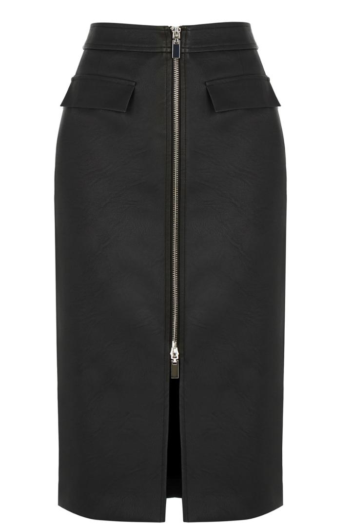 Oasis Zip Front Pencil Skirt