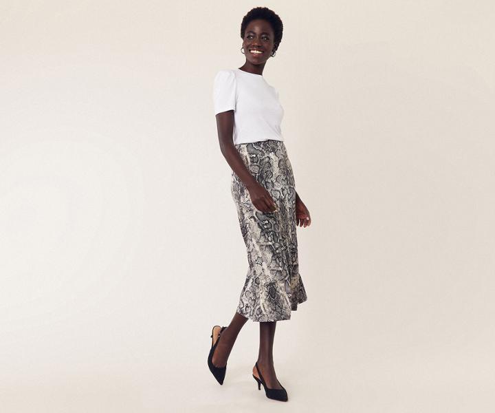 Oasis Snake Bias Cut Skirt