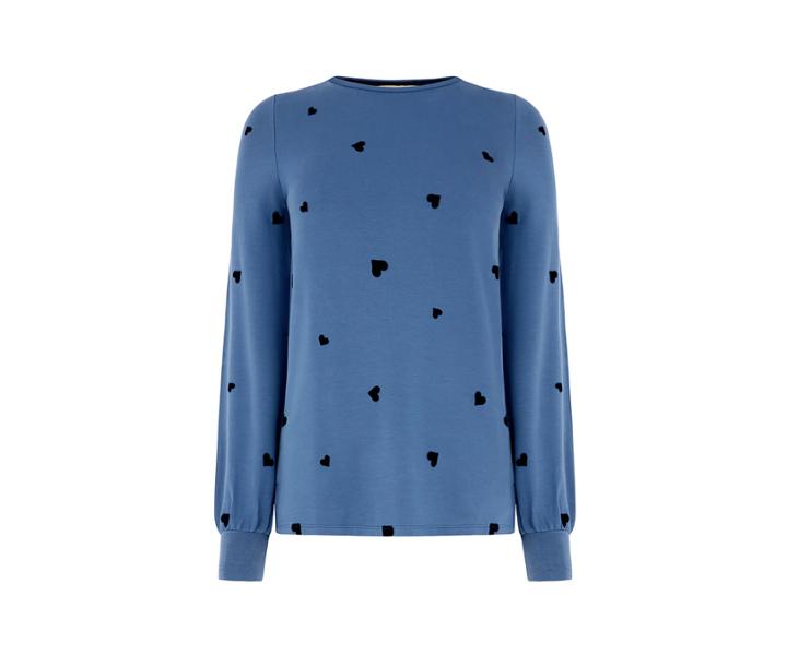 Oasis Flocked Heart Jumper