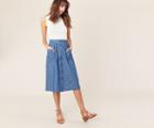 Oasis Chambray Button Skirt