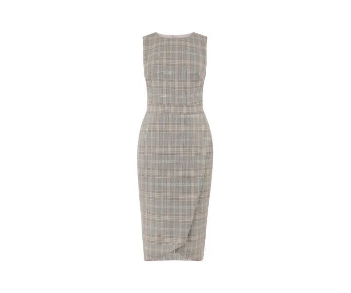 Oasis Long Check Tailored Dress