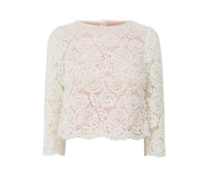Oasis Lace Button Back Top