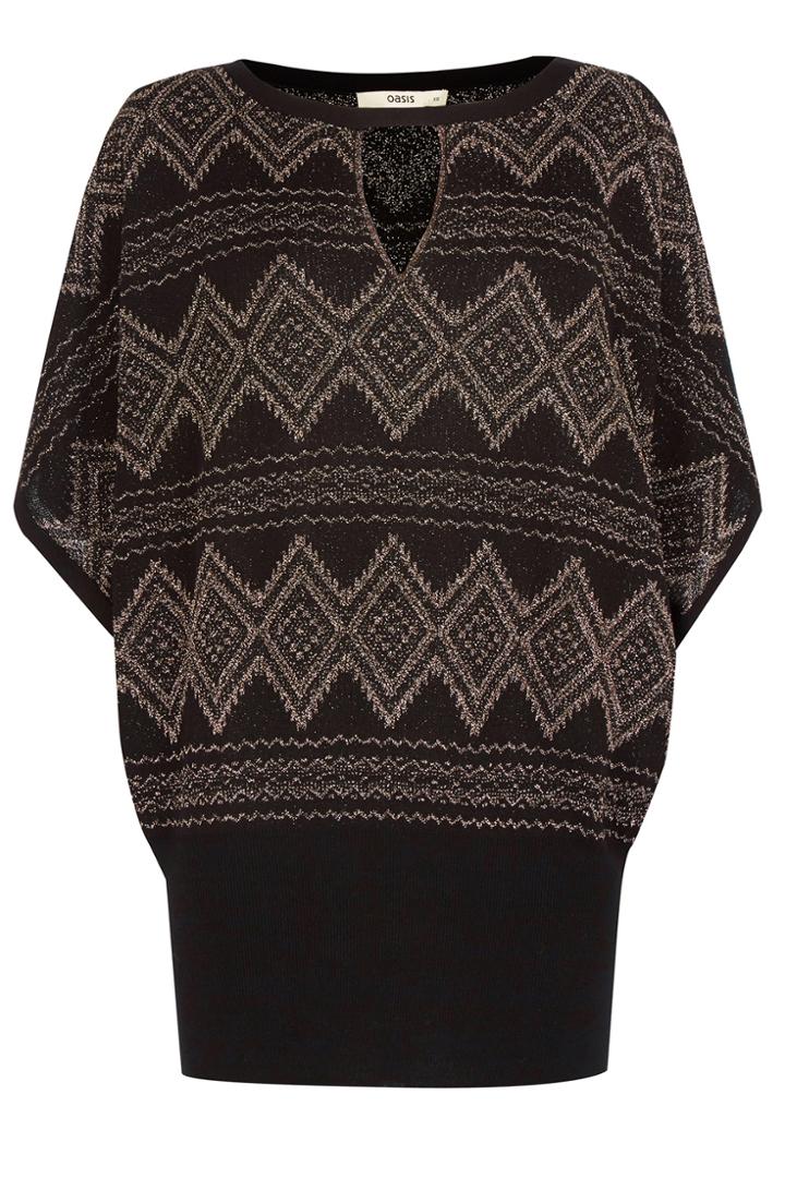 Oasis Aztec Notch Neck Top