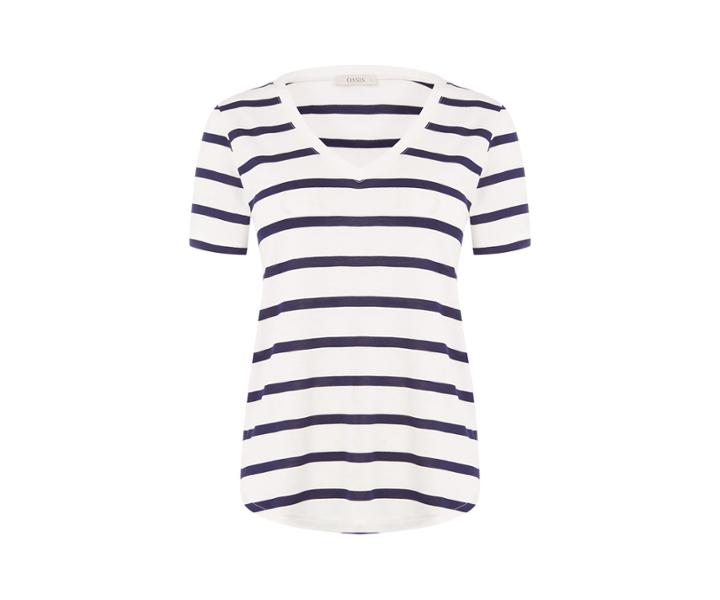 Oasis V-neck Stripe Tee