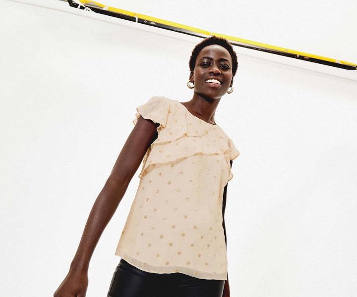 Oasis Sparkle Frill Shell Top