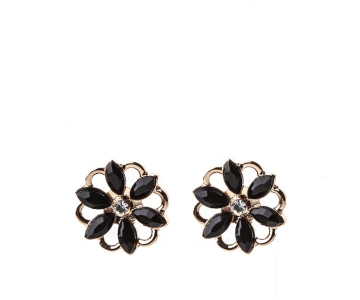 Oasis Black Daisy Stud Earrings