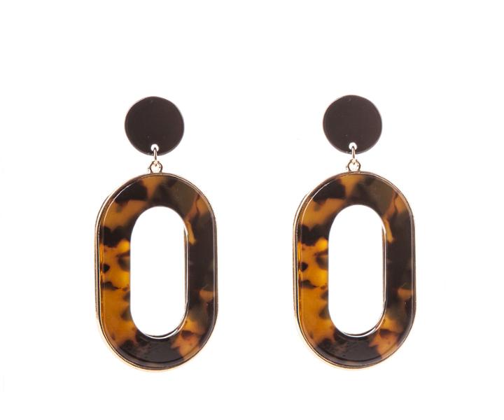 Oasis Tortoise Shell Resin Oval Earr