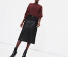 Oasis Leather A-line Midi Skirt