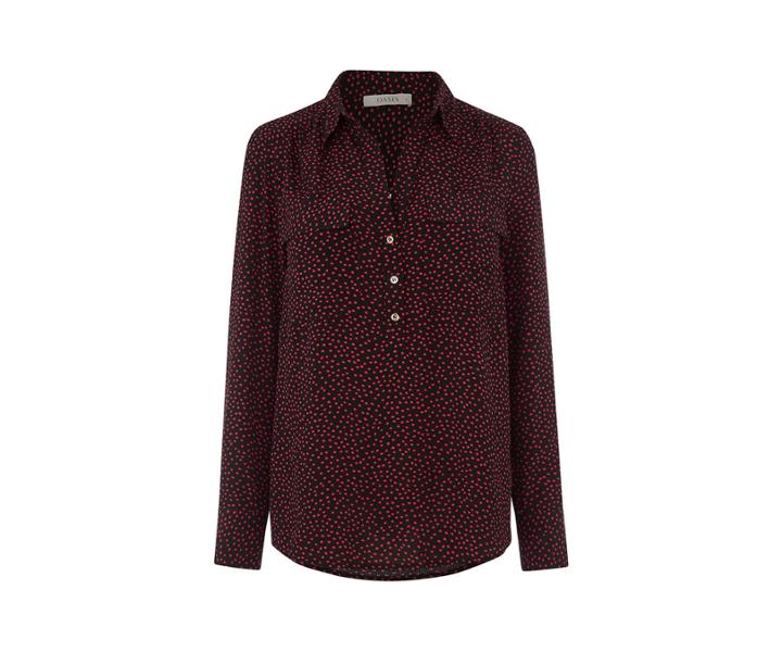 Oasis Crushed Spot Viscose Shirt