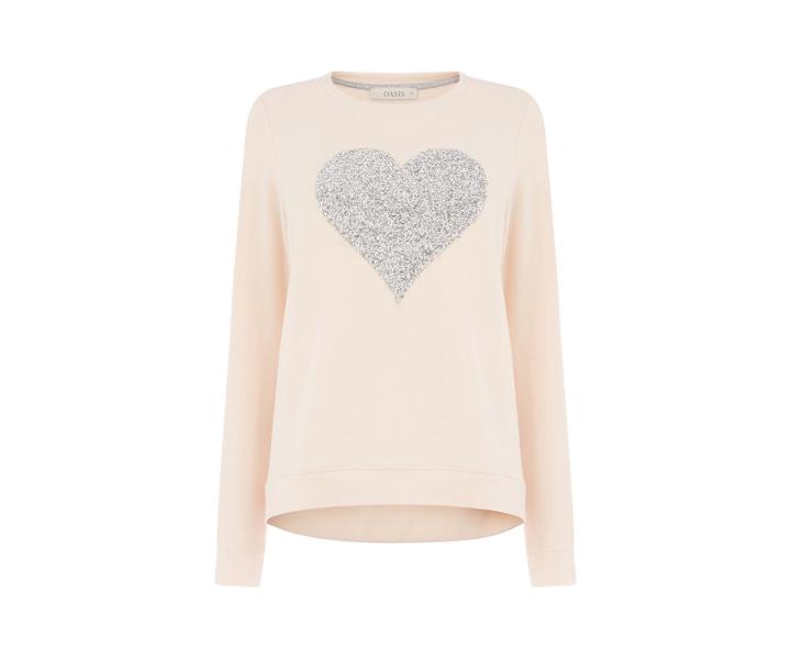 Oasis Embellished Heart Sweat