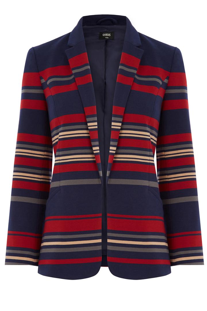 Oasis Clean Stripe Ponte Jacket