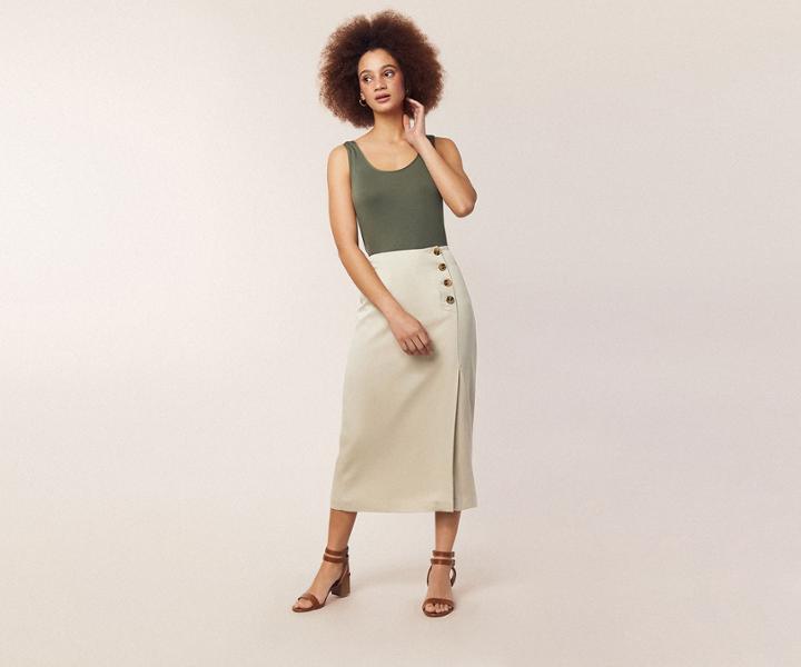 Oasis Side Button Skirt