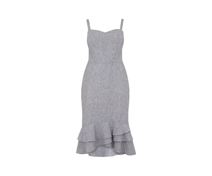 Oasis Ruffle Hem Linen Dress