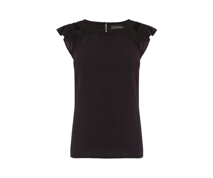 Oasis Aztec Lace Trim Tee