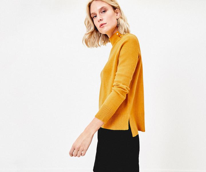 Oasis Button Neck Knit Jumper